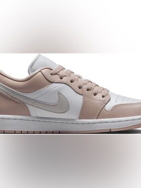 Nike Women’s Air Jordan 1 Low-Top Sneaker in Light Pink and White